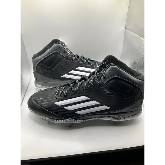 New Adidas Men's Black Baseball Cleats- PowerAlley 3 Iron Skin US/SZ 13 -F16 - Picture 4 of 9